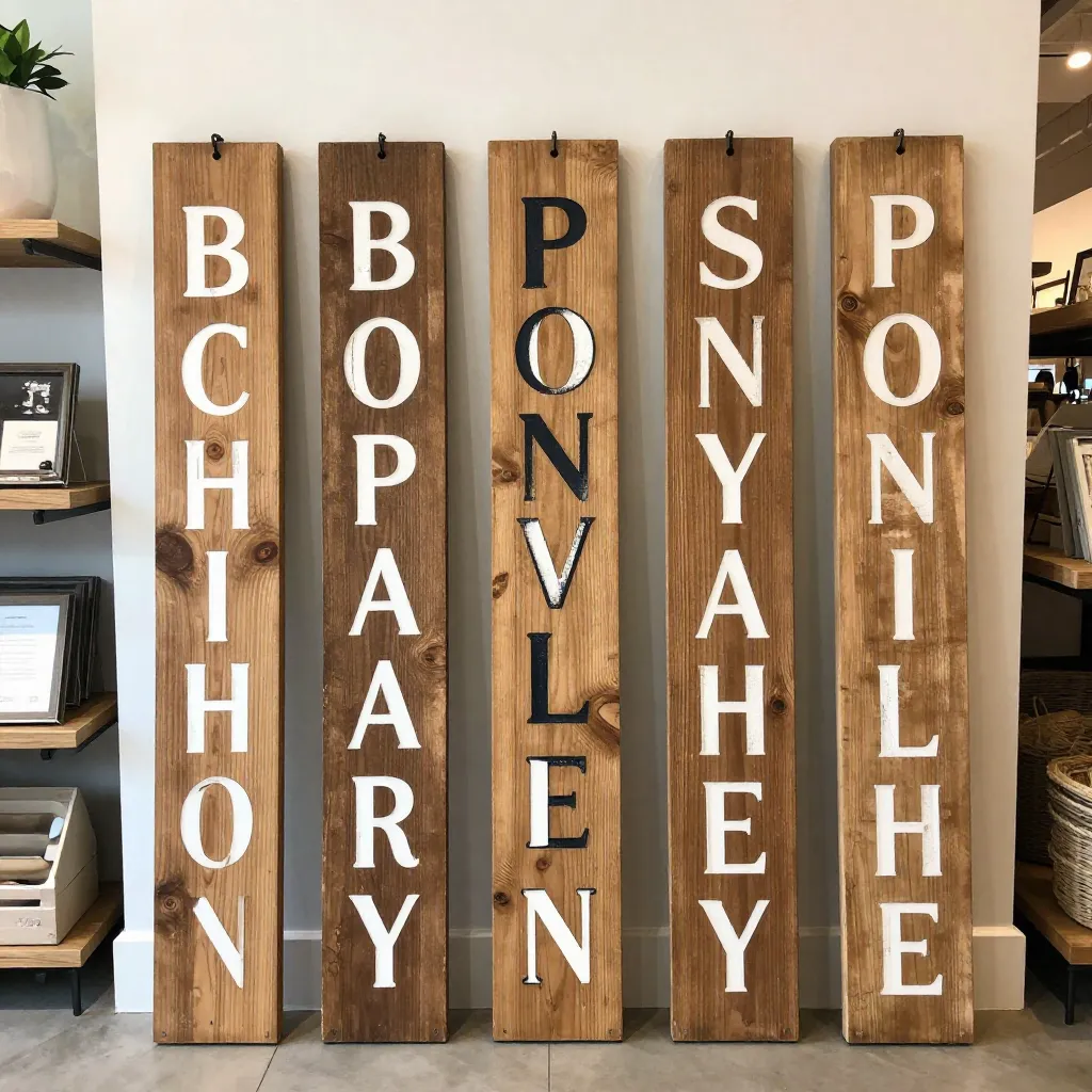 Decorative wooden sign for porch