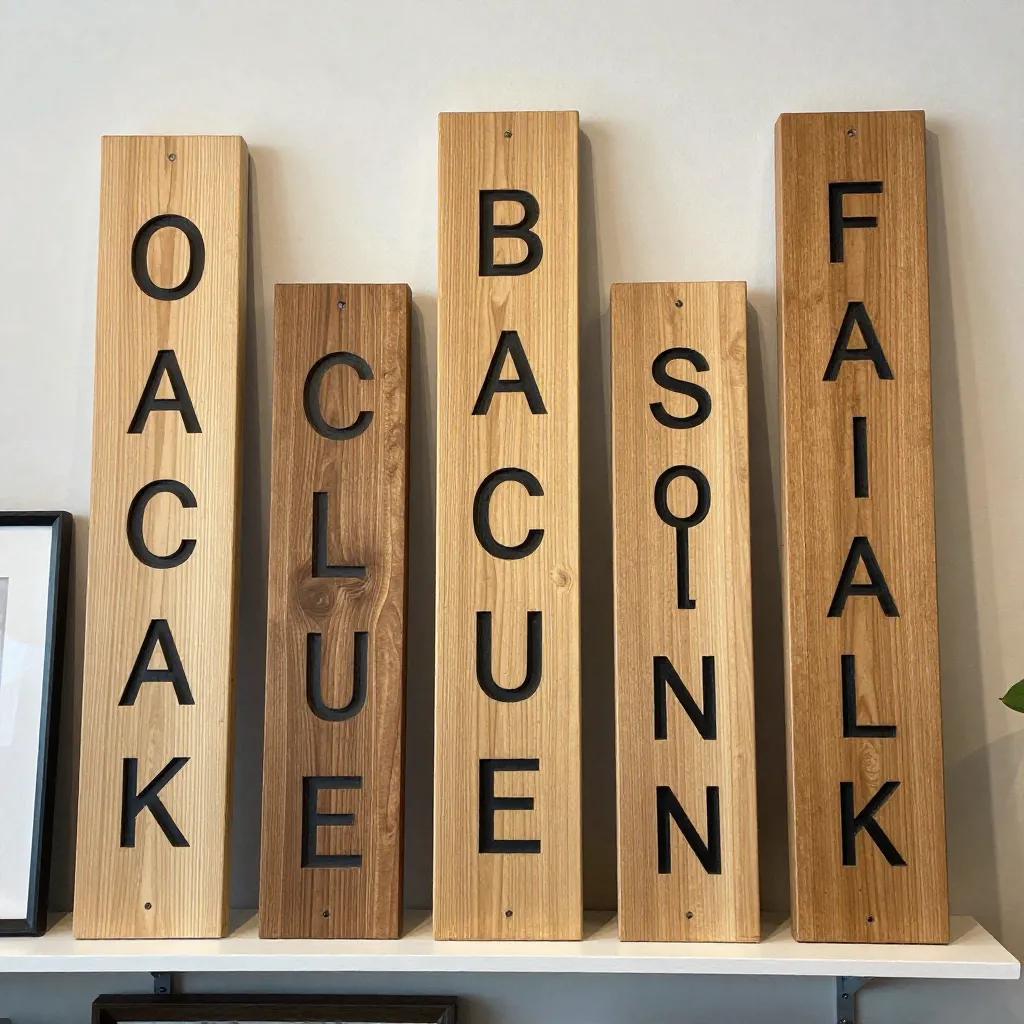 Seasonal wooden sign display