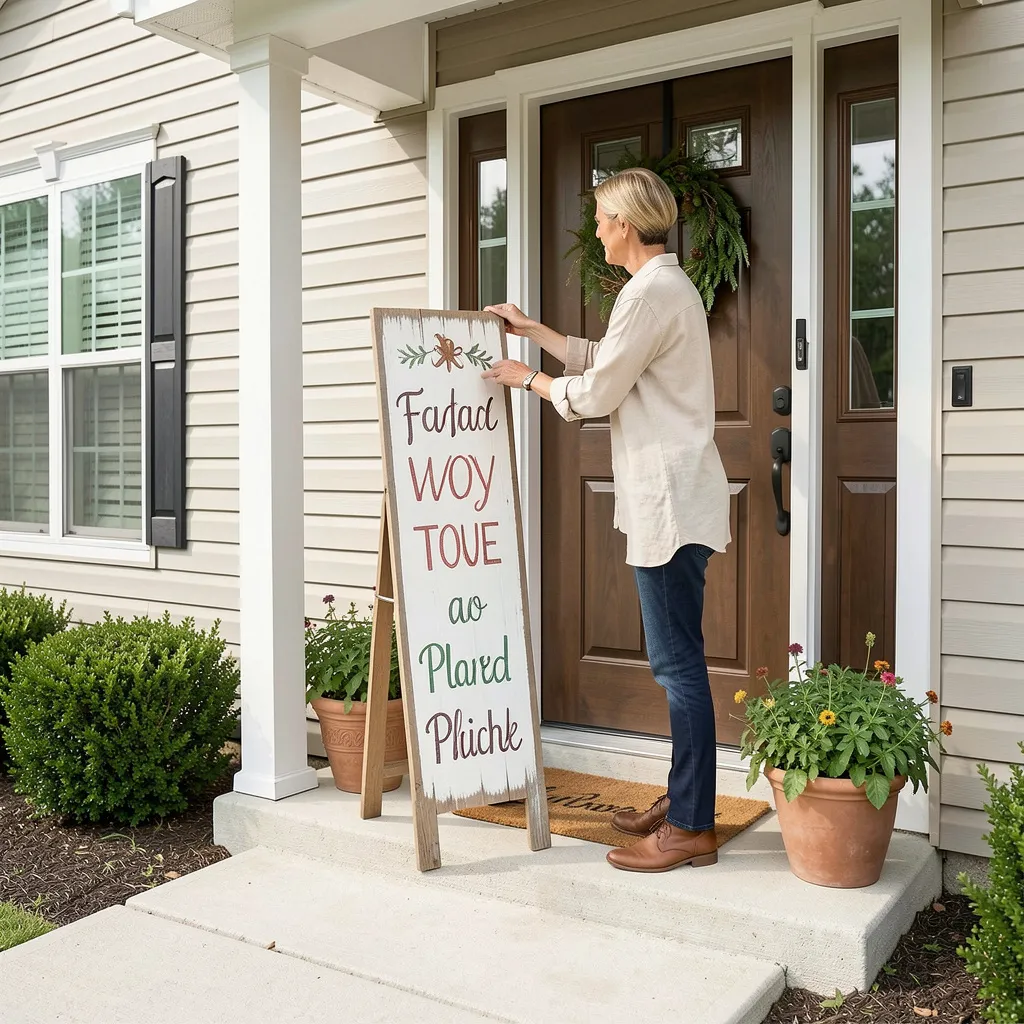 Fall harvest porch leaner sign