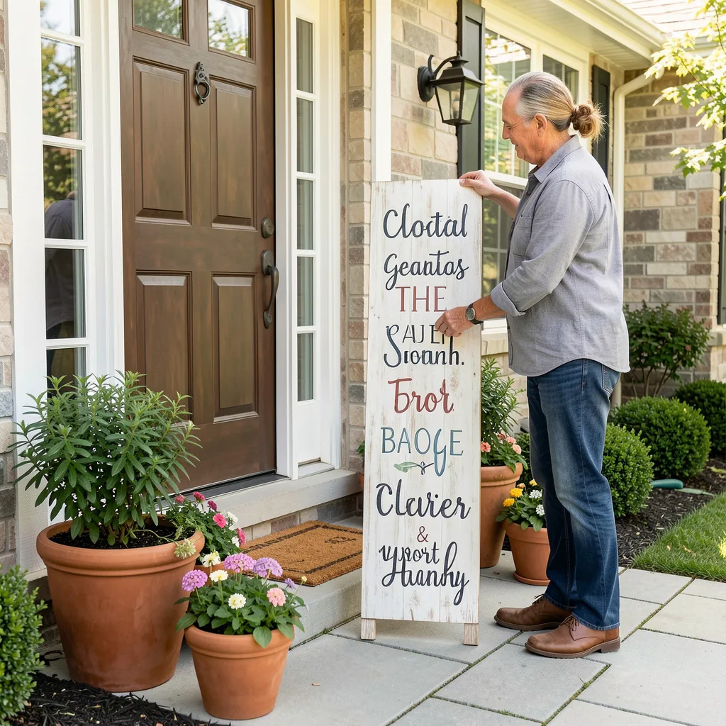 Fall leaves and pumpkin sign