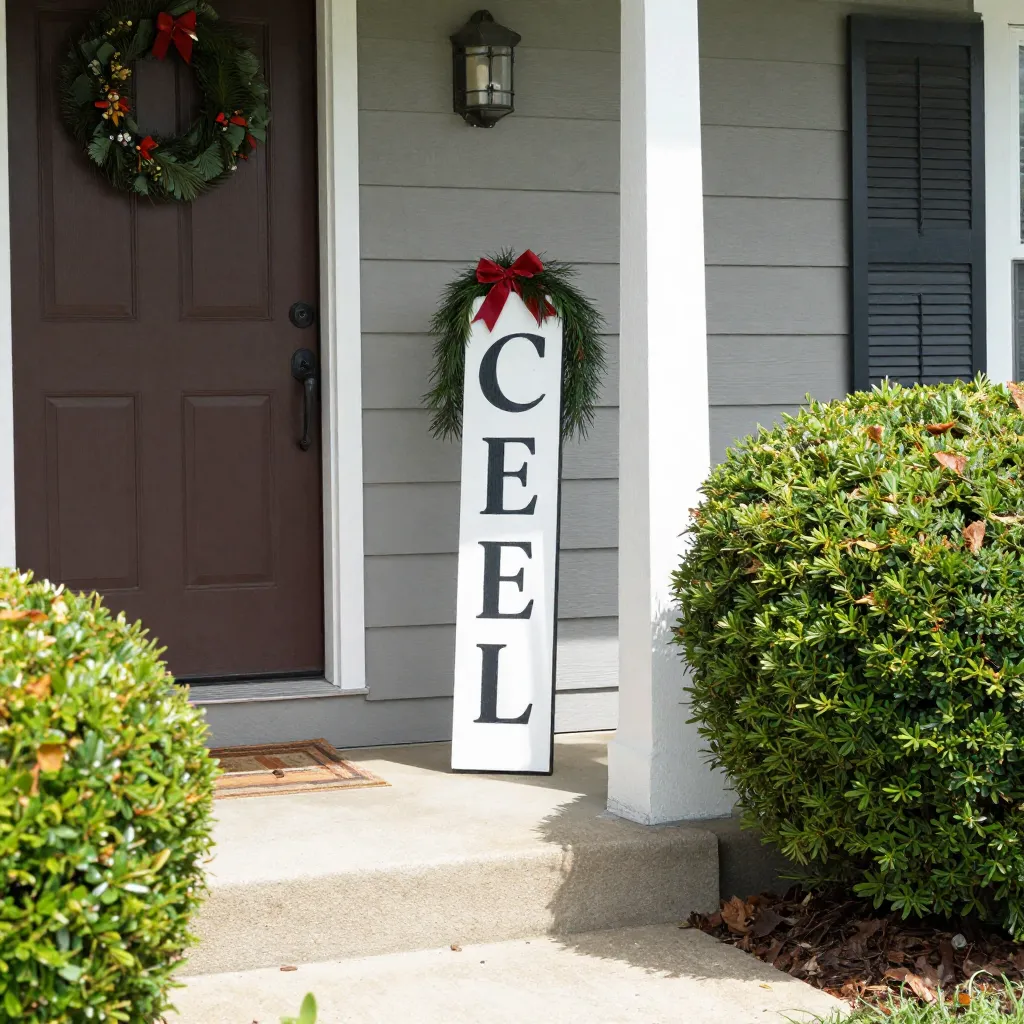 Holiday snowflake wooden sign