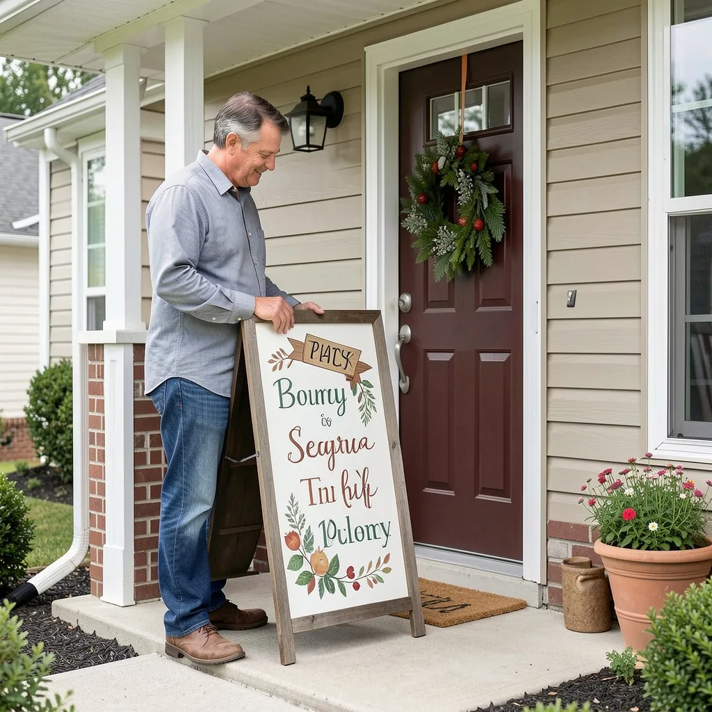 Hand-painted sign design in progress