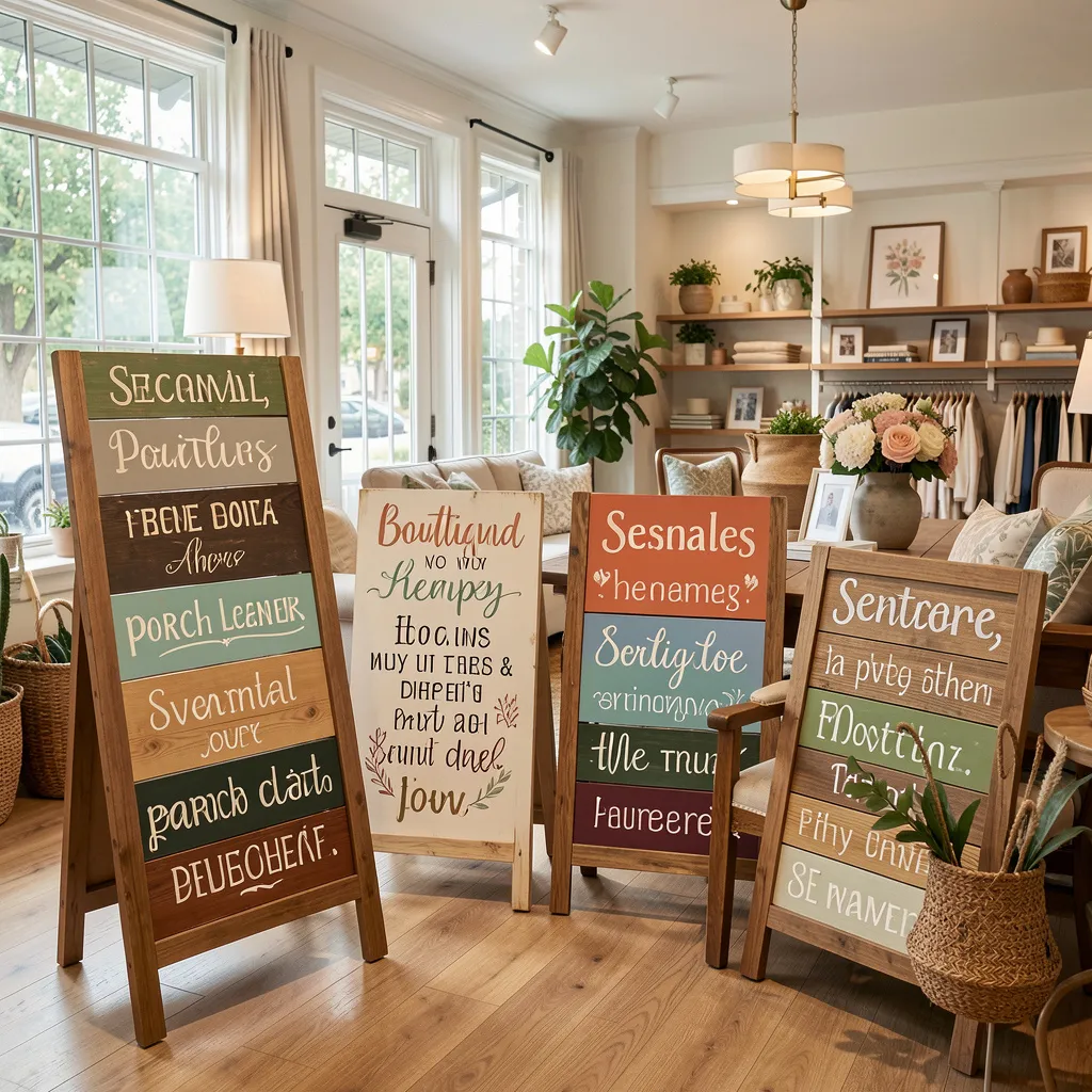 Rustic porch decor and wooden signs