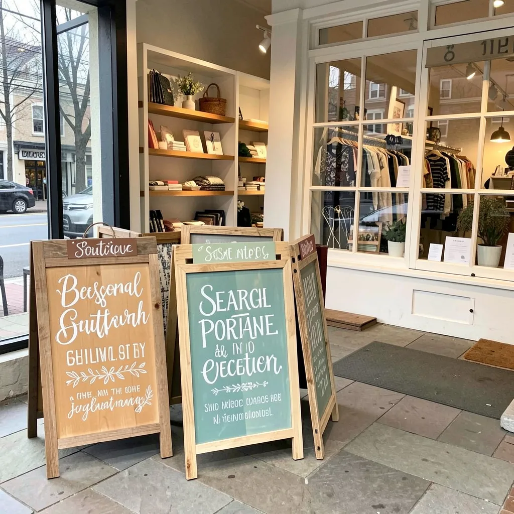 Hand-painted wooden sign detail